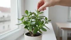 Nur ein Handgriff – und die Fettblättrige wird kompakt und schön